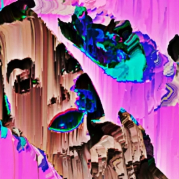 Custom Art 'Pink Lady' Glitch Art Tapestry - Picture 3 of 3